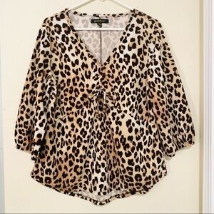 GODDESS leopard prints blouse women Sz L
